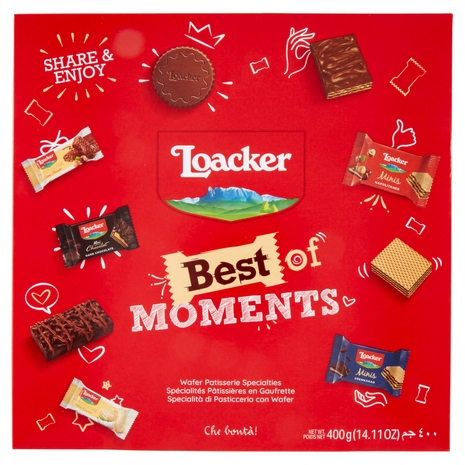 Loacker Best of Moments Wafer confezione regalo con delizie assortite di wafers e cioccolato 400g