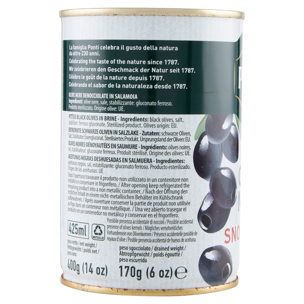 Ponti Olive Nere Snocciolate 400 g