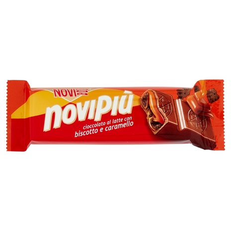 Novi novipiù cioccolato al latte con biscotto e caramello 35 g