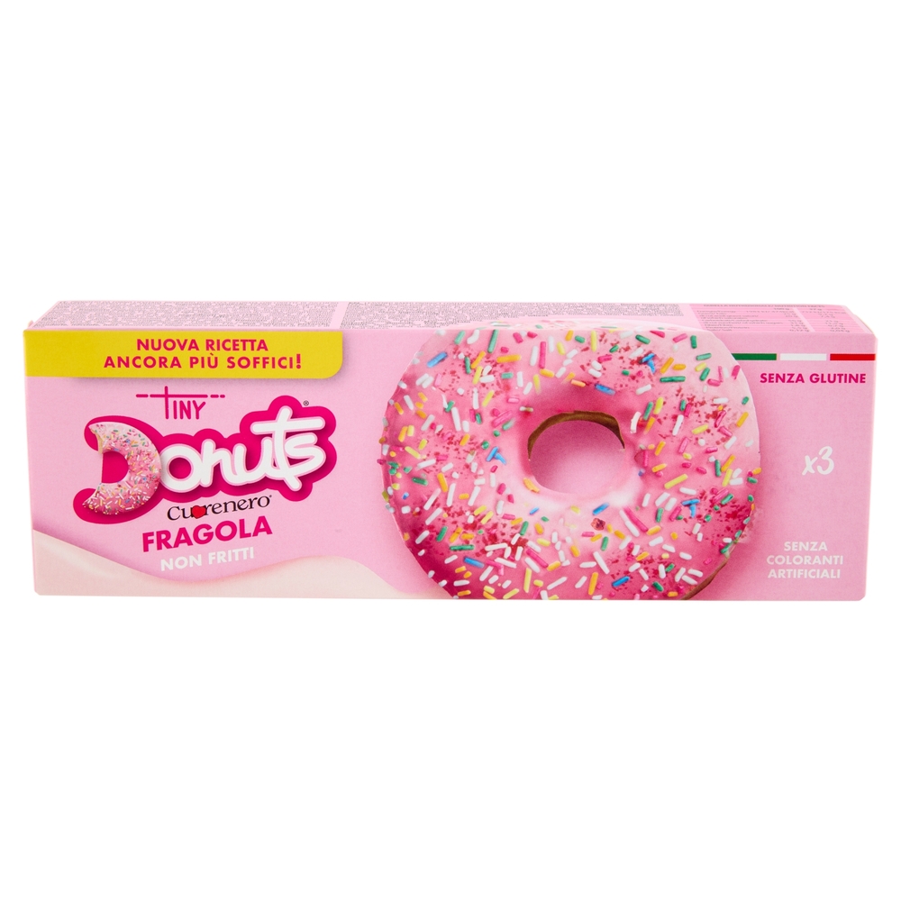 Cuorenero Tiny Donuts Fragola 3 x 37 g