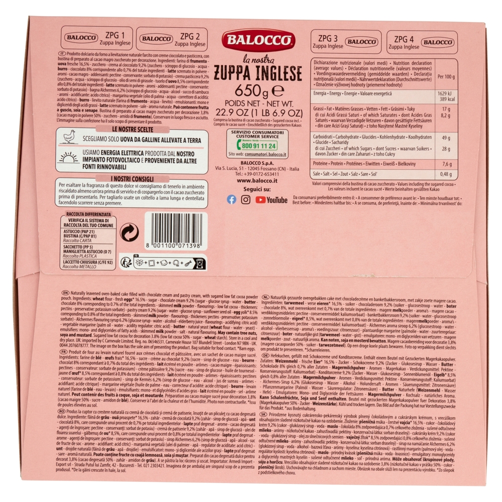 Balocco la nostra Zuppa Inglese 650 g