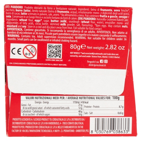 Dolci Preziosi Soffice Pandorino Hot Wheels 80 g