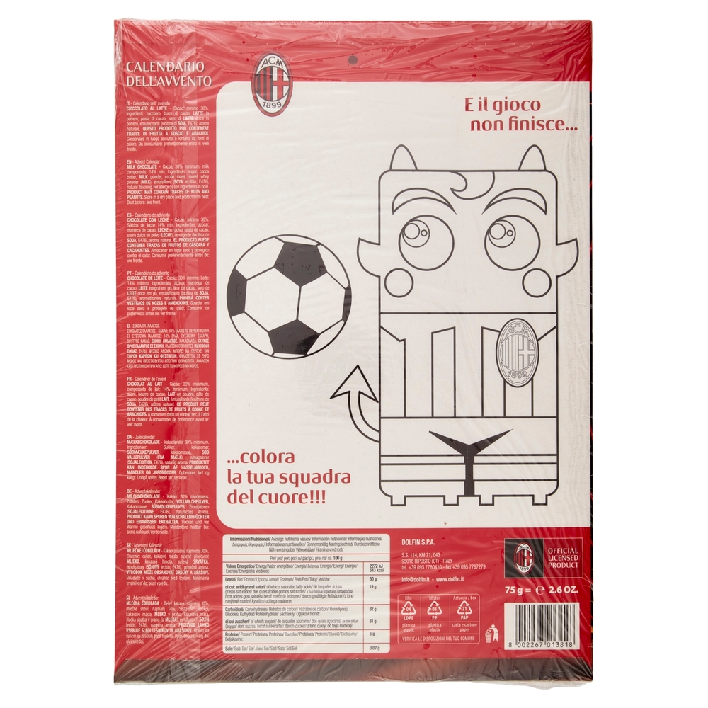 Calendario dell'Avvento AC Milan 75 g
