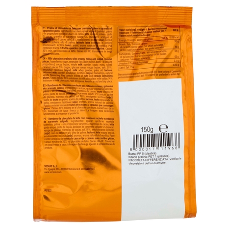 Socado Caramello Salato Praline di Cioccolato al Latte 150 g