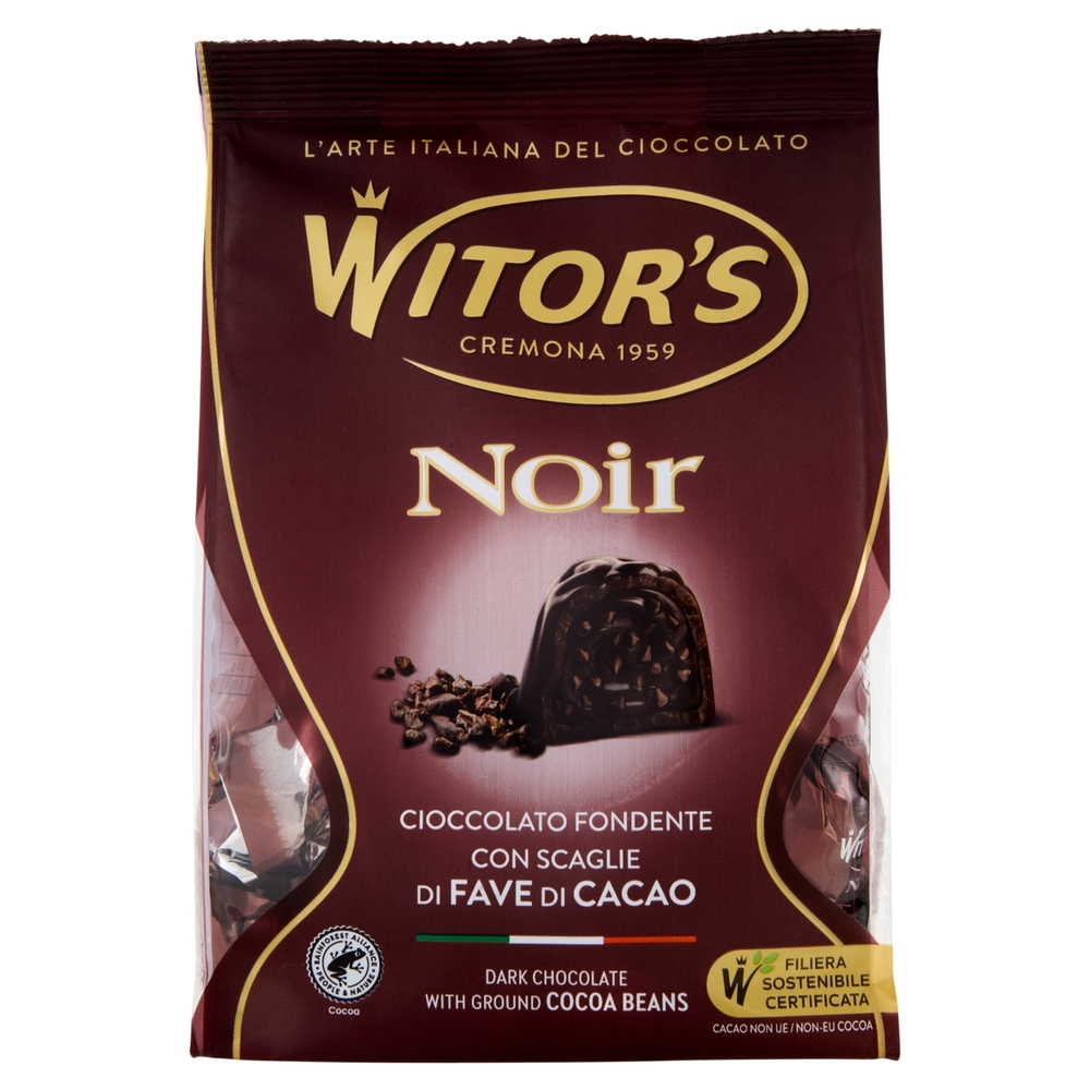 Witor's Noir Cioccolato Fondente con Scaglie di Fave di Cacao 200 g