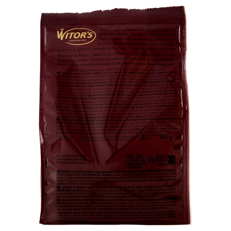 Witor's Noir Cioccolato Fondente con Scaglie di Fave di Cacao 200 g