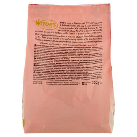 Witor's Bianco Cuore Torroncino Cioccolato al Latte con Granella di Torrone 200 g
