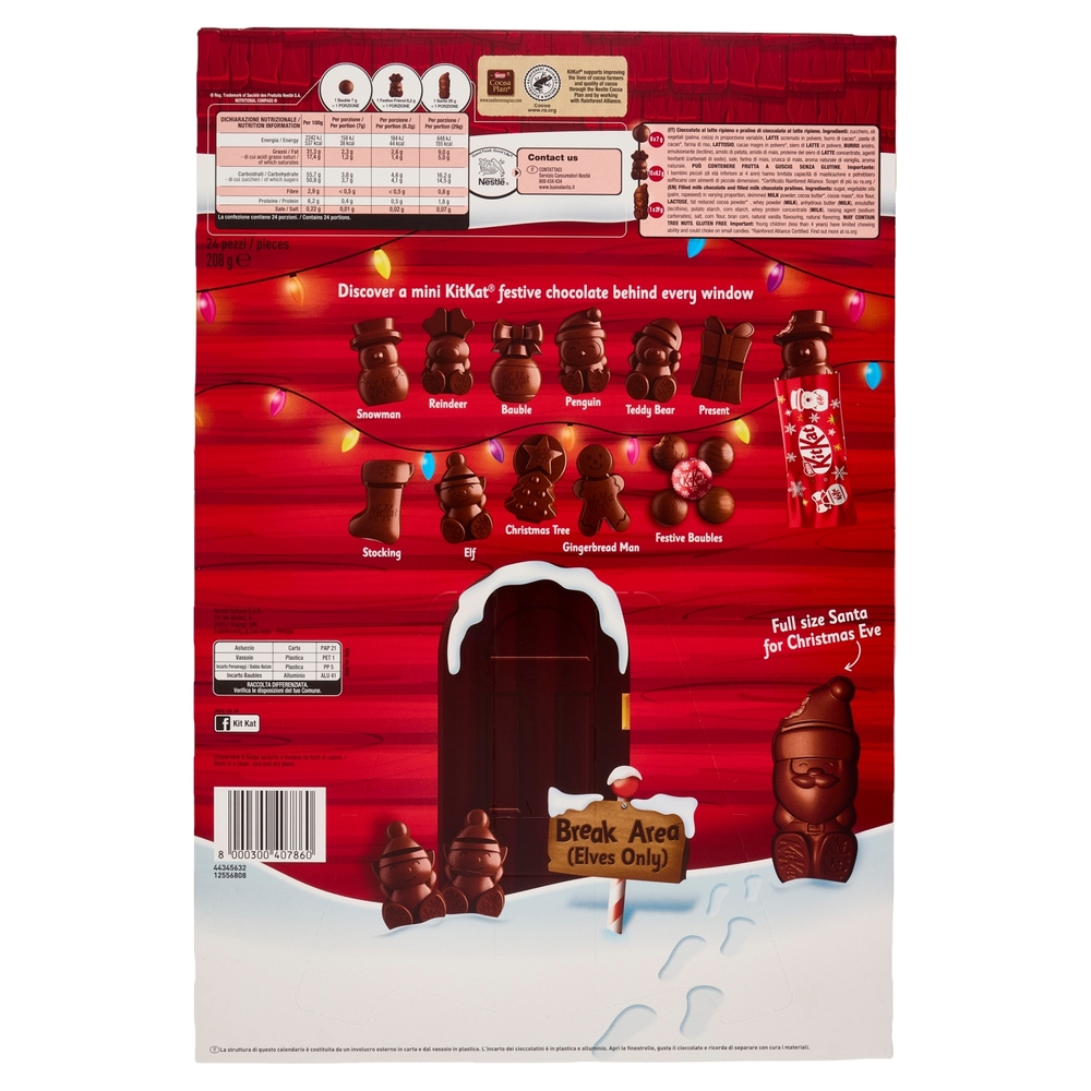 KITKAT Calendario dell'Avvento Snack di cioccolato e cioccolatini al latte 208g
