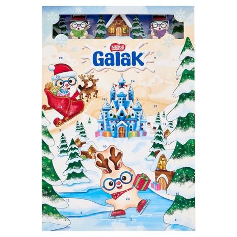 GALAK Calendario Avvento Personaggi di Cioccolato Bianco ripieni con Cereali 196,8 g
