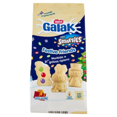 GALAK Icon con Smarties Festive Friends Personaggi di Cioccolato al Latte Sacchetto 147g