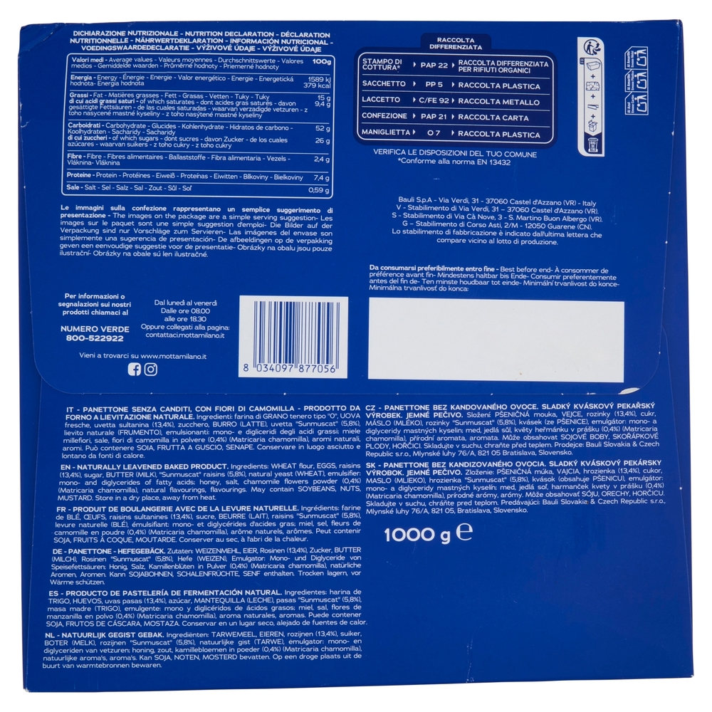 Motta il Panettone Senza Canditi 1 kg