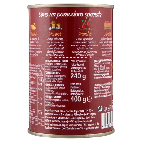 Rosso Gargano Pelati di Puglia 400 g