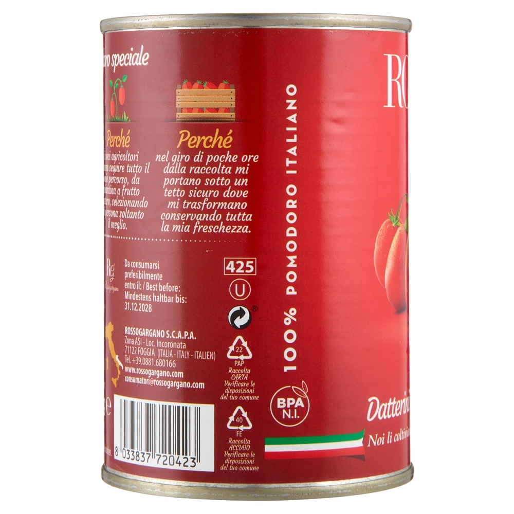 Rosso Gargano Datterini Pelati di Puglia 400 g