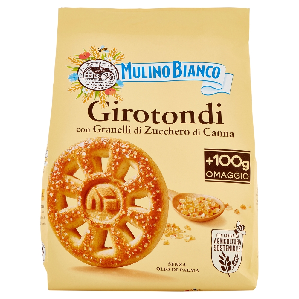 Mulino Bianco Girotondi Biscotti con Granelli di Zucchero di Canna 800g