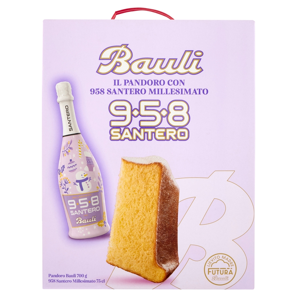 Bauli 958 Santero Tanti Auguri! Pandoro Bauli 700 g + 958 Santero Millesimato 75 cl