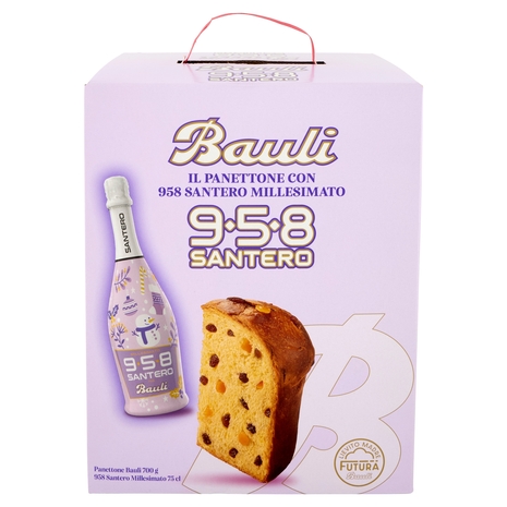 Bauli 958 Santero Tanti Auguri! Panettone Bauli 700 g + 958 Santero Millesimato 75 cl