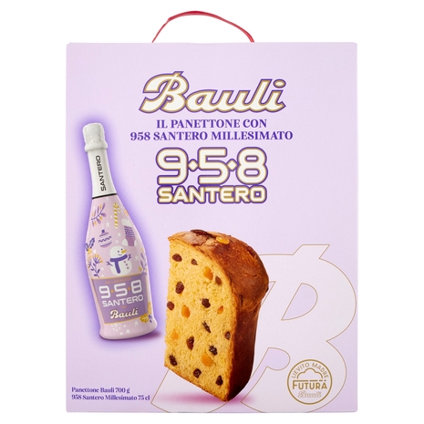 Bauli 958 Santero Tanti Auguri! Panettone Bauli 700 g + 958 Santero Millesimato 75 cl