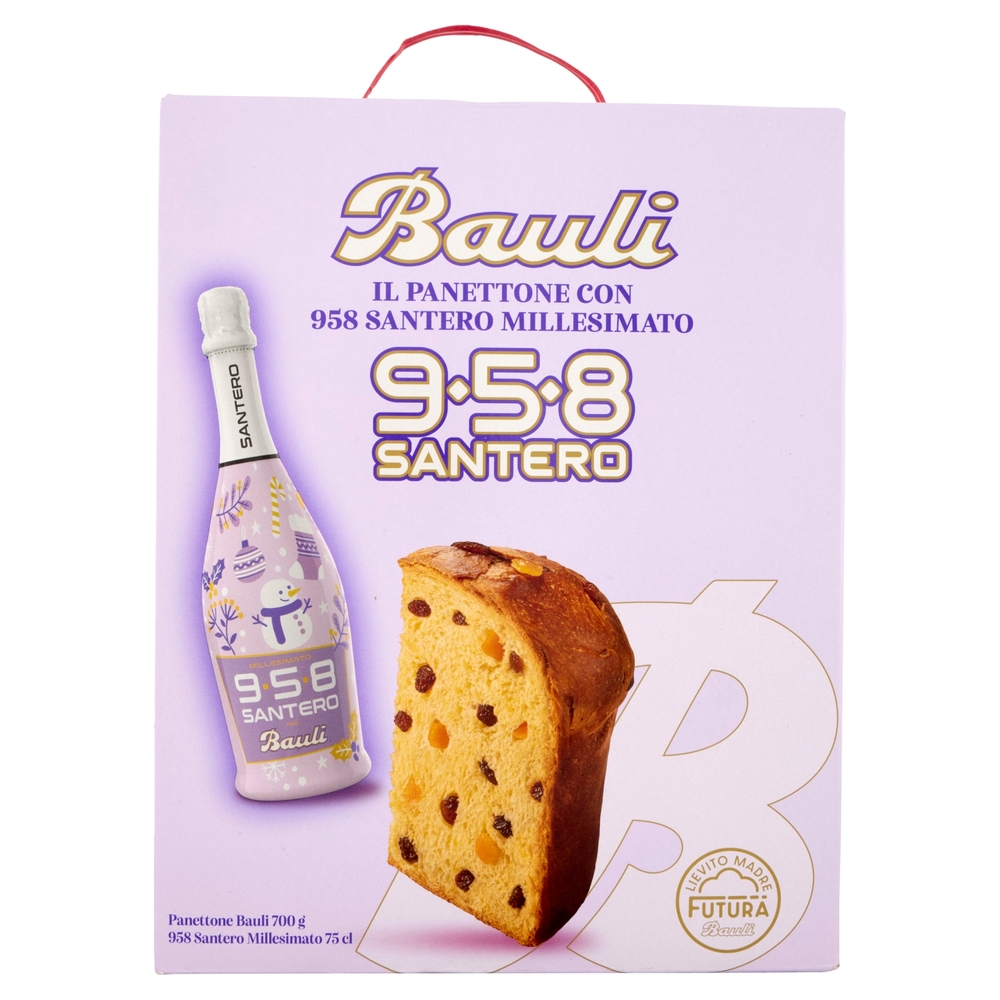 Bauli 958 Santero Tanti Auguri! Panettone Bauli 700 g + 958 Santero Millesimato 75 cl