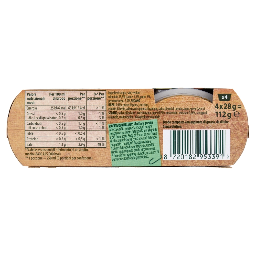 Knorr Cuore di Brodo Vegetale 4 x 28 g