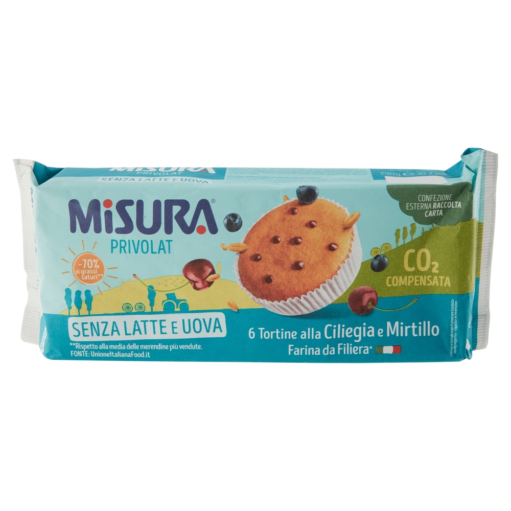 Misura Privolat 6 Tortine alla Ciliegia e Mirtillo 290 g