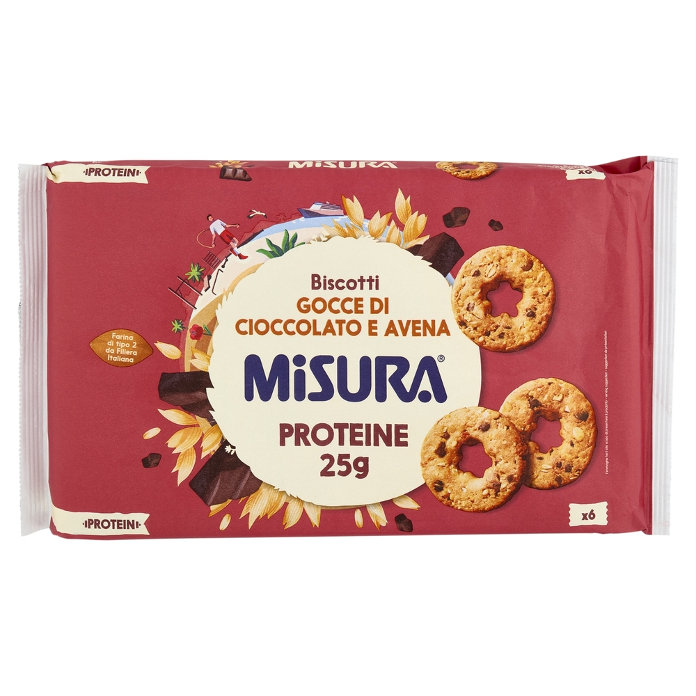 Misura Protein Biscotti con Gocce di Cioccolato e Fiocchi di Avena 260 g