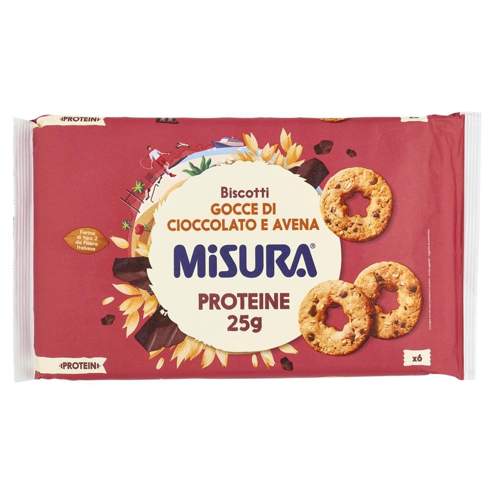 Misura Protein Biscotti con Gocce di Cioccolato e Fiocchi di Avena 260 g