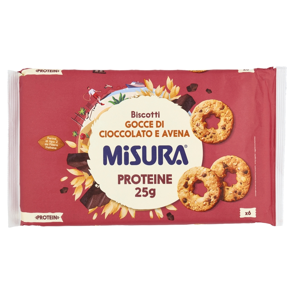 Misura Protein Biscotti con Gocce di Cioccolato e Fiocchi di Avena 260 g