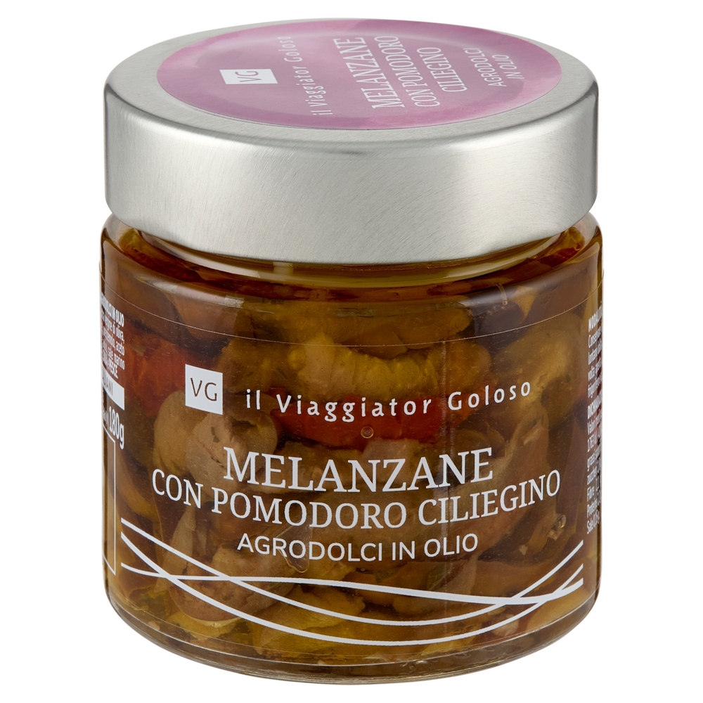 Melanzane con Pomodoro Ciliegino Agrodolce in Olio Il Viaggiator Goloso