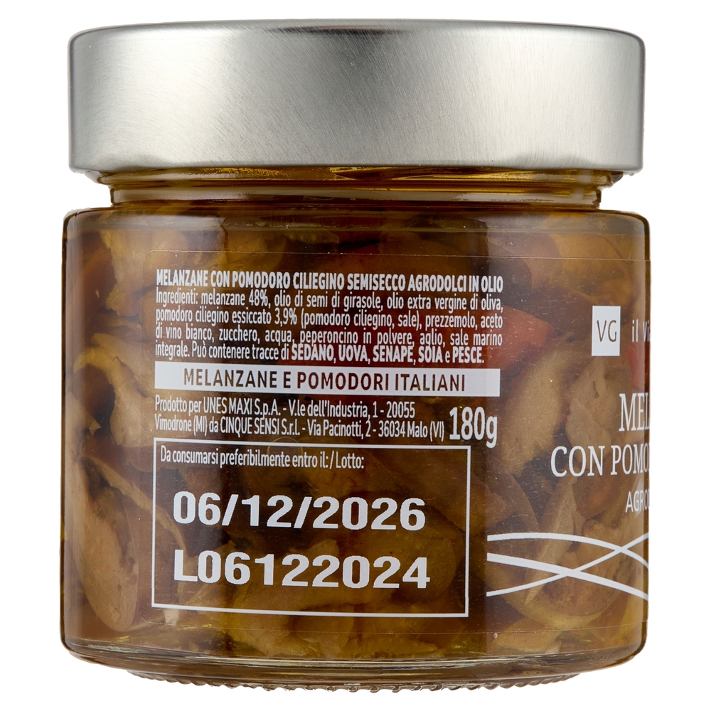 Melanzane con Pomodoro Ciliegino Agrodolce in Olio Il Viaggiator Goloso