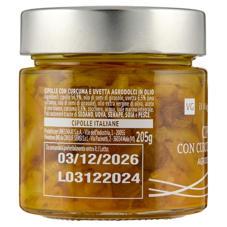Cipolle con Curcuma e Uvetta Agrodolce in Olio Il Viaggiator Goloso
