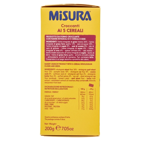 Misura Multicereali Croccanti Spesse con Semi di Zucca Sesamo e Quinoa 200 g