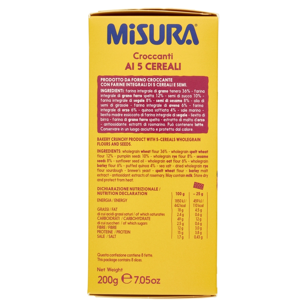 Misura Multicereali Croccanti Spesse con Semi di Zucca Sesamo e Quinoa 200 g