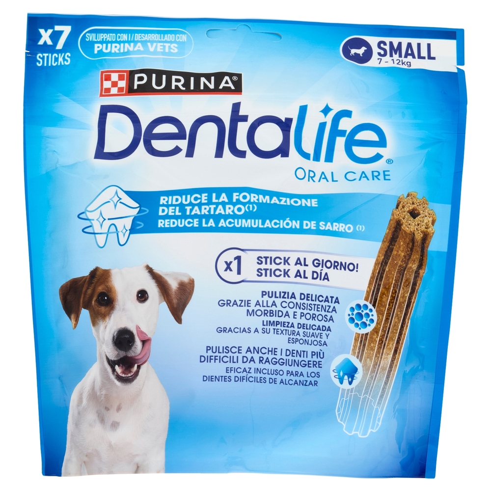 PURINA DENTALIFE Cane Snack per l'igiene orale Taglia Small busta 7 stick 115g