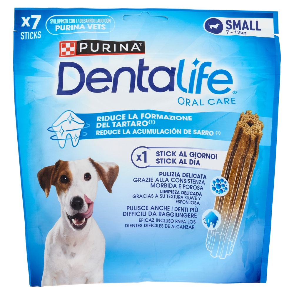 PURINA DENTALIFE Cane Snack per l'igiene orale Taglia Small busta 7 stick 115g