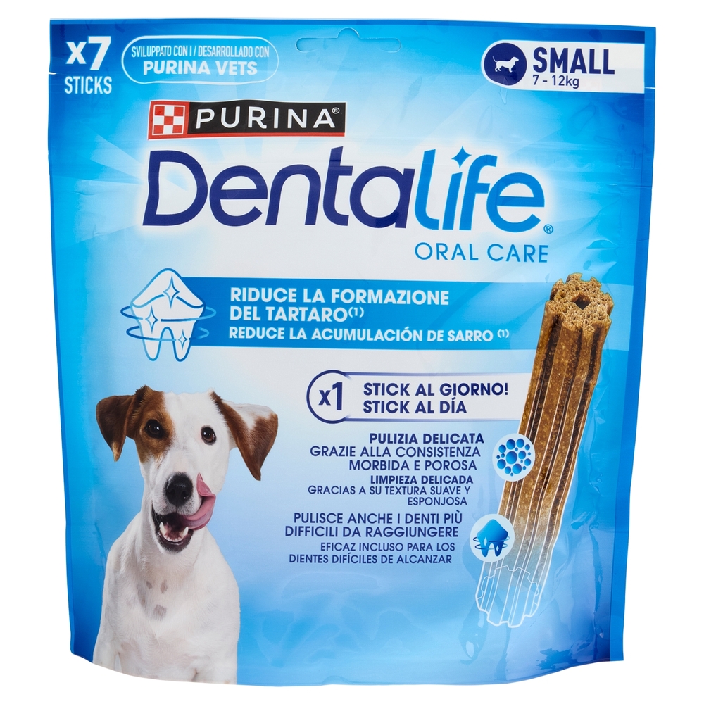 PURINA DENTALIFE Cane Snack per l'igiene orale Taglia Small busta 7 stick 115g