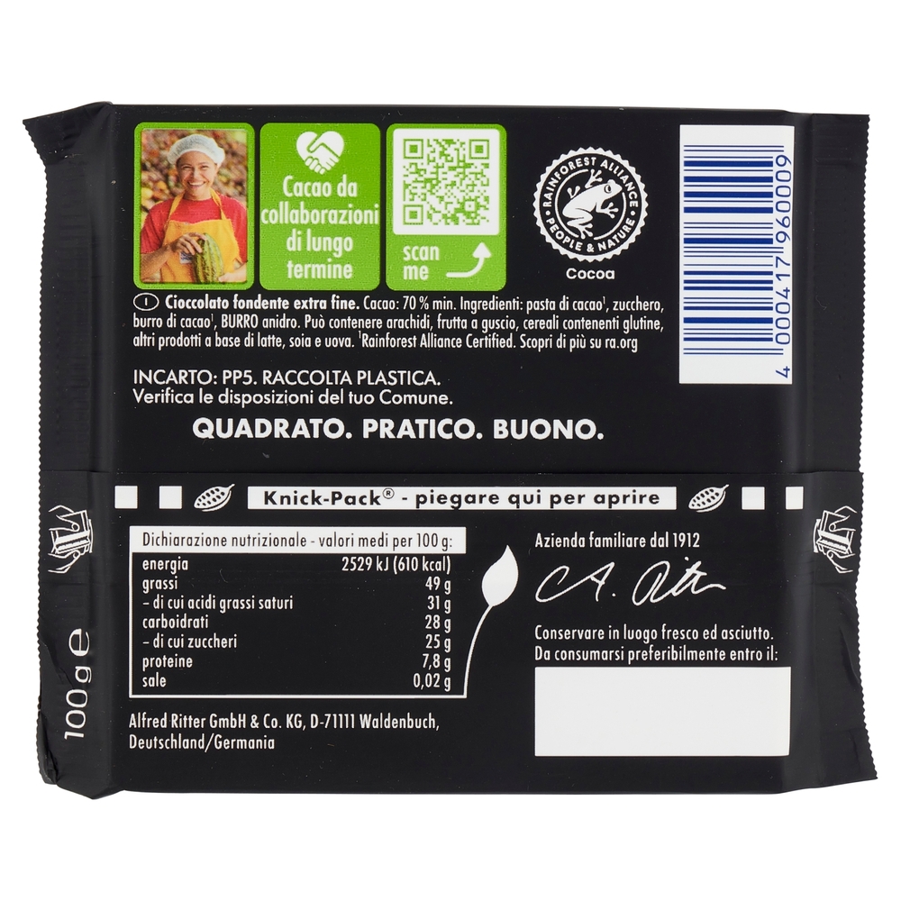 Ritter Sport Fondente Extra 70% 100 g