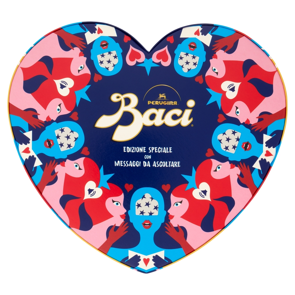 BACI PERUGINA Senti l'Amore Cioccolatini Fondenti ripieni al Gianduia Scatola San Valentino 100g