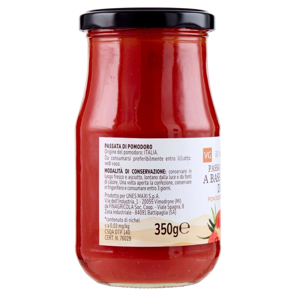 Passata di Pomodoro della Piana del Sele a Basso Contenuto di Nichel Il Viaggiator Goloso