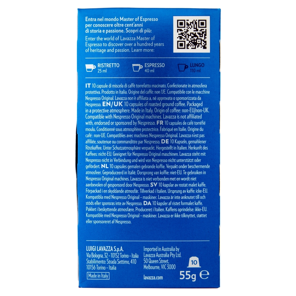 Lavazza crema e gusto Ricco Compatibile con Nespresso Original 10 Capsule 55 g