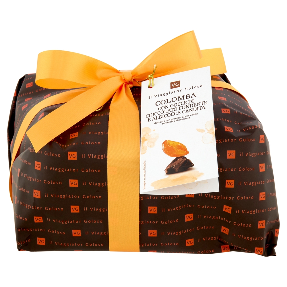 Colomba con Gocce di Cioccolato Fondente e Albicocca Candita Il Viaggiator Goloso