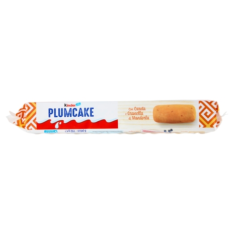 Kinder Plumcake Preparato con Yogurt alla Greca con Carota e Granella di Mandorla 6 x 32 g