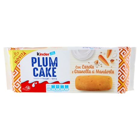 Kinder Plumcake Preparato con Yogurt alla Greca con Carota e Granella di Mandorla 6 x 32 g