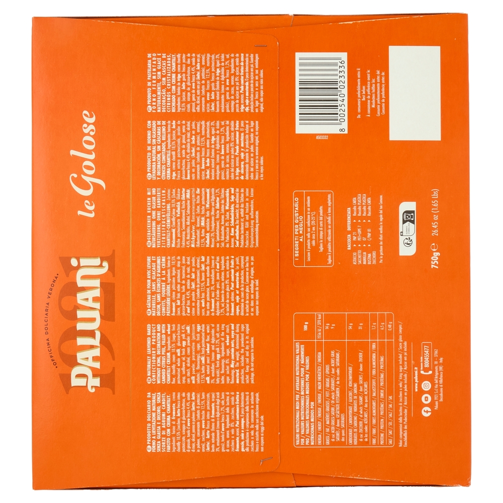 Paluani le Golose Colomba con Crema Chantilly 750 g