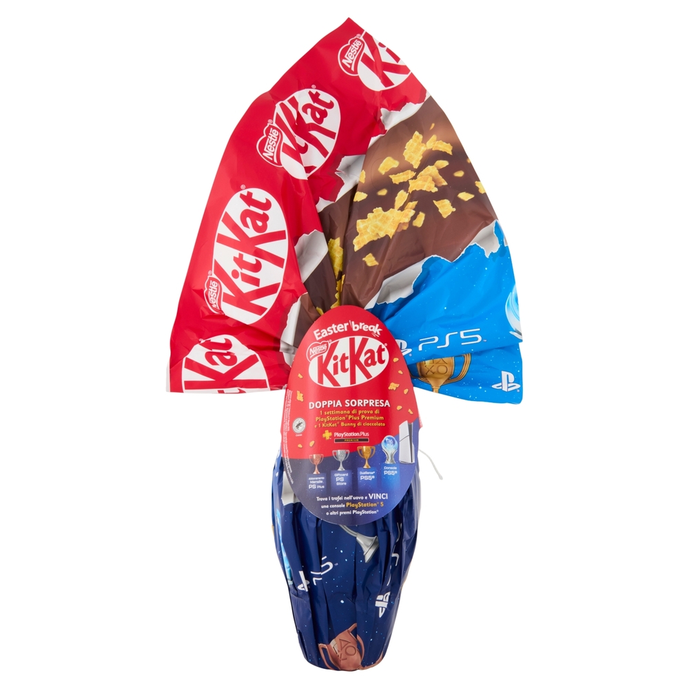 KITKAT Uovo di Pasqua Cioccolato al Latte con Wafer con Sorpresa e 1 KitKat Bunny 240g