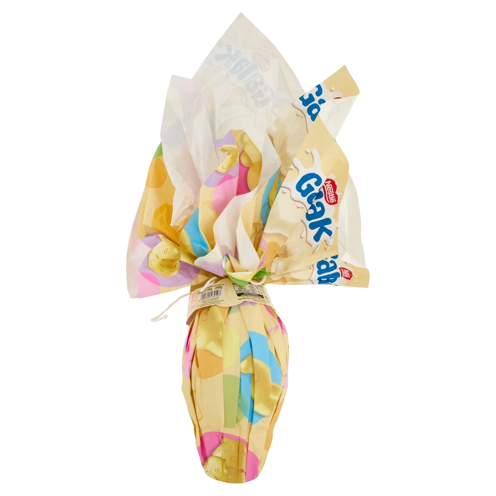 GALAK Uovo di Pasqua Cioccolato Bianco con Sorpresa e 2 Cioccolatini 240g
