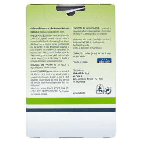 Vitakraft Protezione Naturale Collare Effetto Scudo 60 cm per cani di taglia piccola e media 1 pz