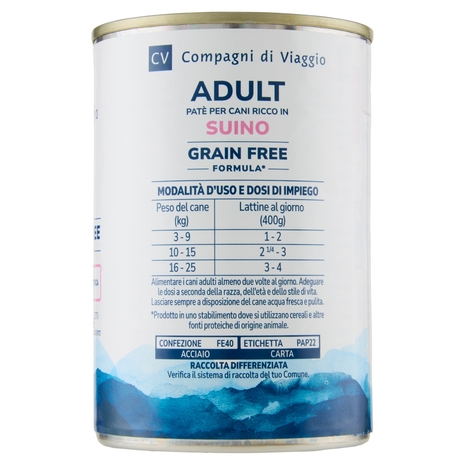 Adult Paté per Cani Ricco in Suino Compagni di Viaggio