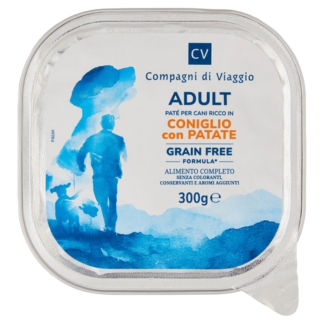 Adult Paté per Cani Ricco in Coniglio con Patate Compagni di Viaggio