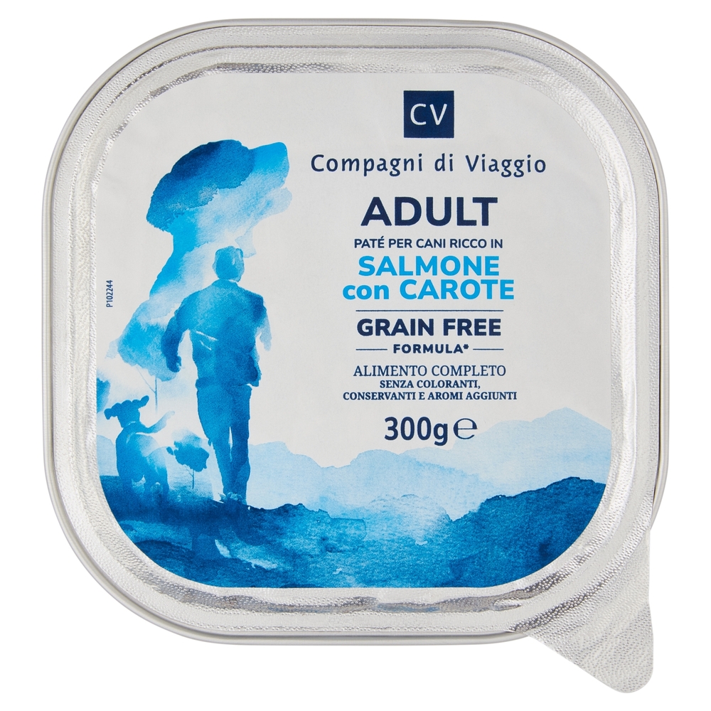 Adult Paté per Cani Ricco in Salmone con Carote Compagni di Viaggio