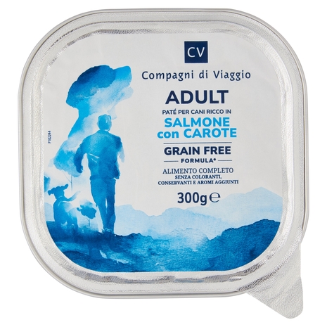 Adult Paté per Cani Ricco in Salmone con Carote Compagni di Viaggio